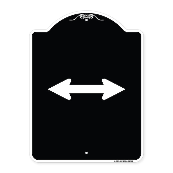Signmission Bidirectional Arrow Black Heavy-Gauge Aluminum Architectural Sign, 24" x 18", BW-1824-24312 A-DES-BW-1824-24312 - main